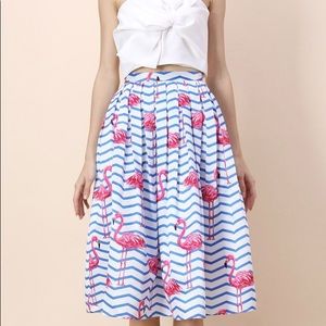 Flamingo midi skirt